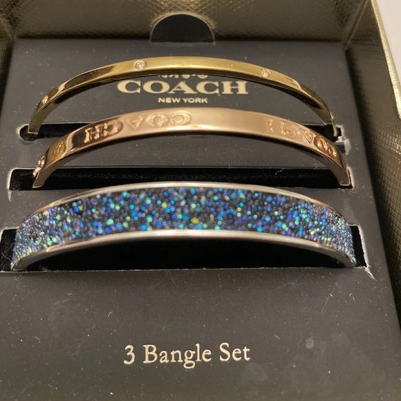 NWT Coach STONE SPARKLE Bangle/Bracelet SET F88635 MULTICOLOR - Picture 3 of 6